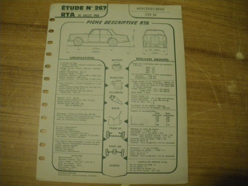 Fiche technique mercedes 250 - fiche,